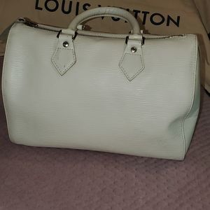 White Louis Vuitton Epi leather speedy 30